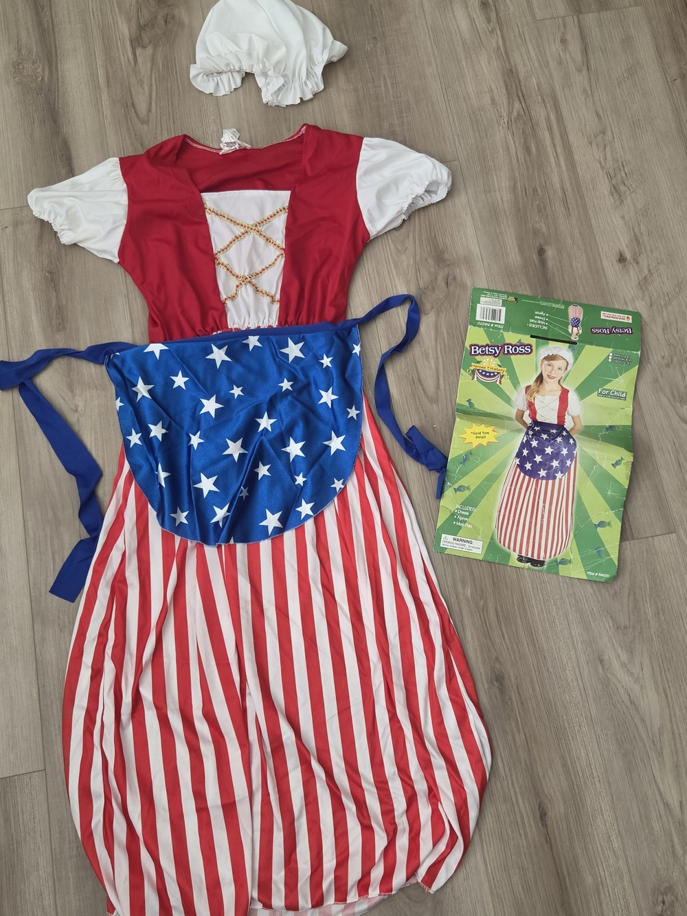 Betsy Ross Girls Patriotic Dress Costume L 12-14 Halloween Hamilton